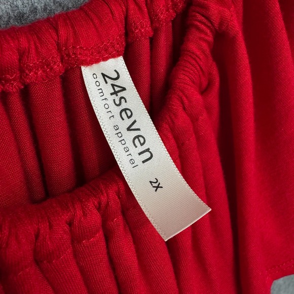 24seven Maxi Dress Women's s Plus Sz 2X Comfort‎ Apparel Red Off Shoulder Ruffle - Picture 5 of 8